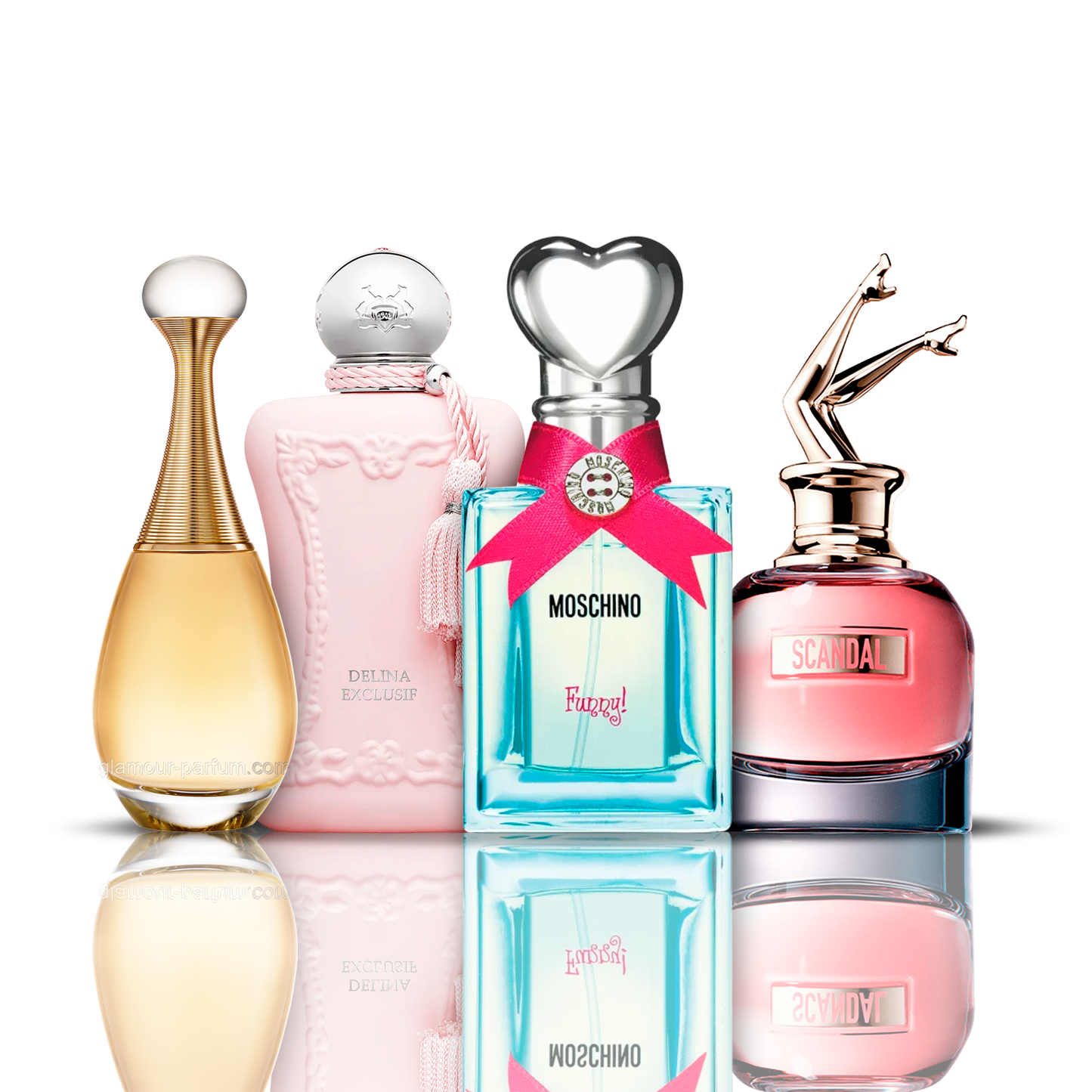 Set de 4 Perfumes | Funny Moschino + Delina + Scandal + J'adore 100 ml