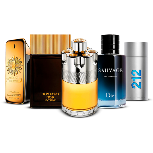 Set de 5 Perfumes  – 1 Million, Tom Ford Noir Extrême, Azzaro Wanted, Sauvage i 212 Men [100 ml cada uno]