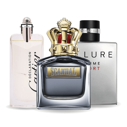 Set de 3 Perfumes | Allure Homme Sports, Jean Paul Gaultier Scandal, Cartier Declaration 100 ml